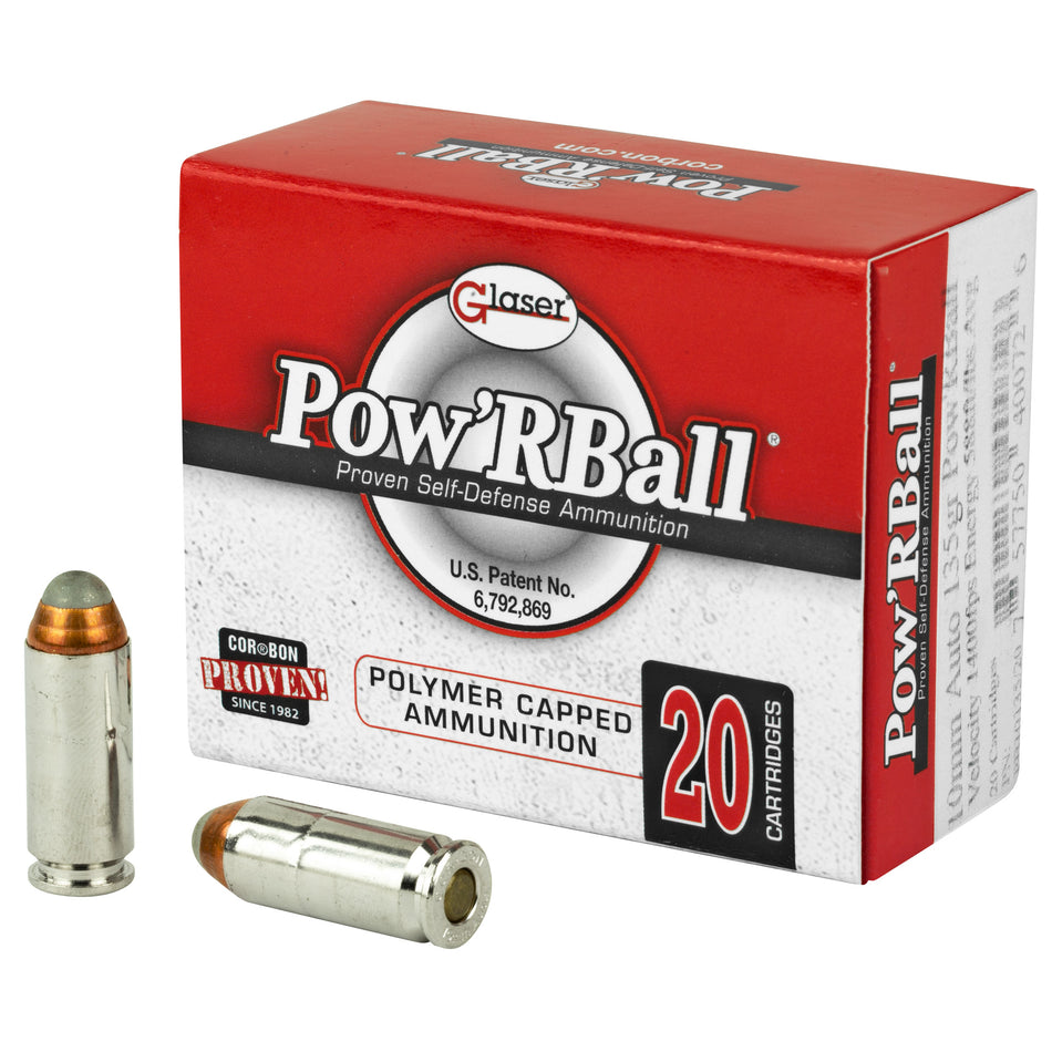 Cor-Bon 10mm Auto Glaser Pow'rBall 135gr JHP Ammo