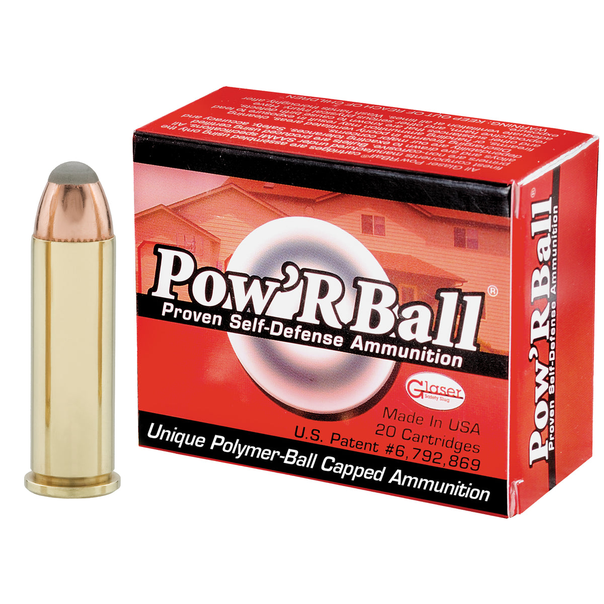 Glaser PB3810020 Pow'rball +P Jacketed Hollow Point 100 Grain .38 Special 1400 FPS