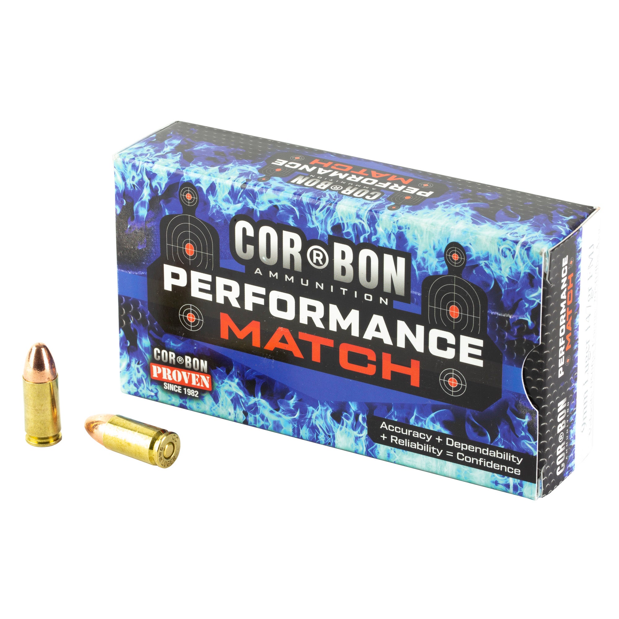 Cor-Bon 9mm Luger / Parabellum Performance Match 147gr FMJ Ammo