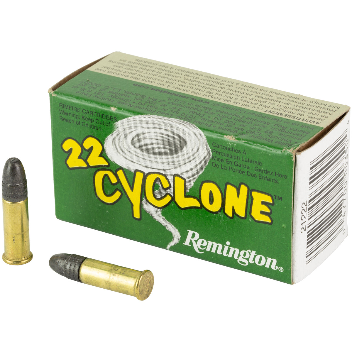 Remington CYCLONE 22 LR 36 Grain Hollow Point 50 Round Box 21222