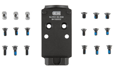 C&H Precision V4, Optic Mounting Plate, For Prodigy to Trijicon RMR, Holosun 407C/507C/508T, Matte Finish, Black AOS-RH-RSR