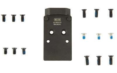 C&H Precision V4, Optic Mounting Plate, Fits Optic Ready CZ P-10, Trijicon RMR/SRO/RCR, Holosun 407C/507C/507Comp/508T & C&H EDC-XL/Comp, Anodized Finish, Black CZ-RSH-ST