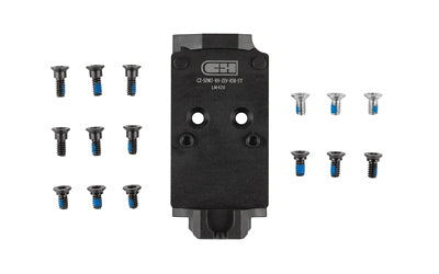 C&H Precision V4, Optic Mounting Plate, Fits Optic Ready CZ Shadow 2, Trijicon RMR/SRO/RCR & Holosun 407C/507C/507Comp/508T with Zev Posts, Anodized Finish, Black CZ-SDW2-RH-ZEV-RSR-ST
