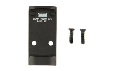 C&H Precision Optic Mounting Plate, Fits Smith & Wesson M2.0 C.O.R.E., Holosun 407K/507K, Trijicon RMSc, Vortex Defender CCW & C&H EDC/EDC Enclosed, Anodized Finish, Black SWMP-HOLOk-975
