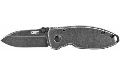 Columbia River Knife & Tool Squid Black Stonewash, 2.16" 8Cr13MoV Blade, Folding Knife, Plain Edge, Black Stonewashed Finish, Stainless Steel Handle 2490KS
