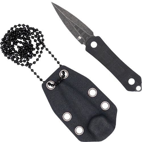 COBRATEC GUARDIAN NECK KNIFE 1.99" D2 STONEWASH DAGGER W/SH