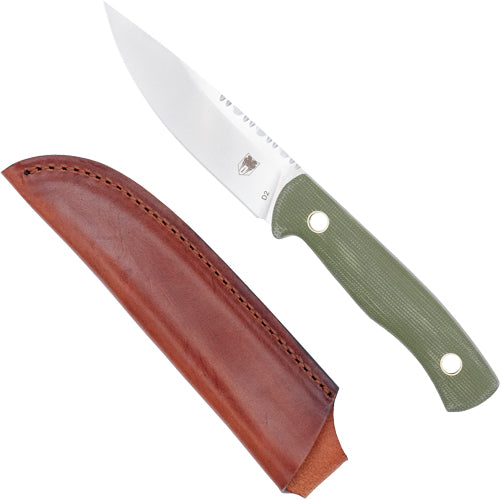 COBRATEC KOONSMAN 4" FIXED BLD OD GREEN D2 W/LEATHER SHEATH