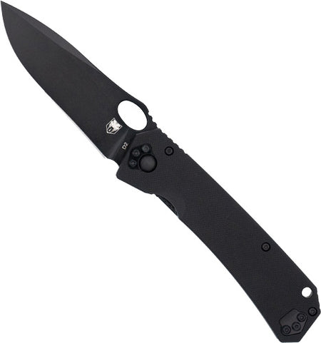 COBRATEC RAVEN 3.25" FOLDER BLACK D2 STEEL W/LANYARD HOLE!