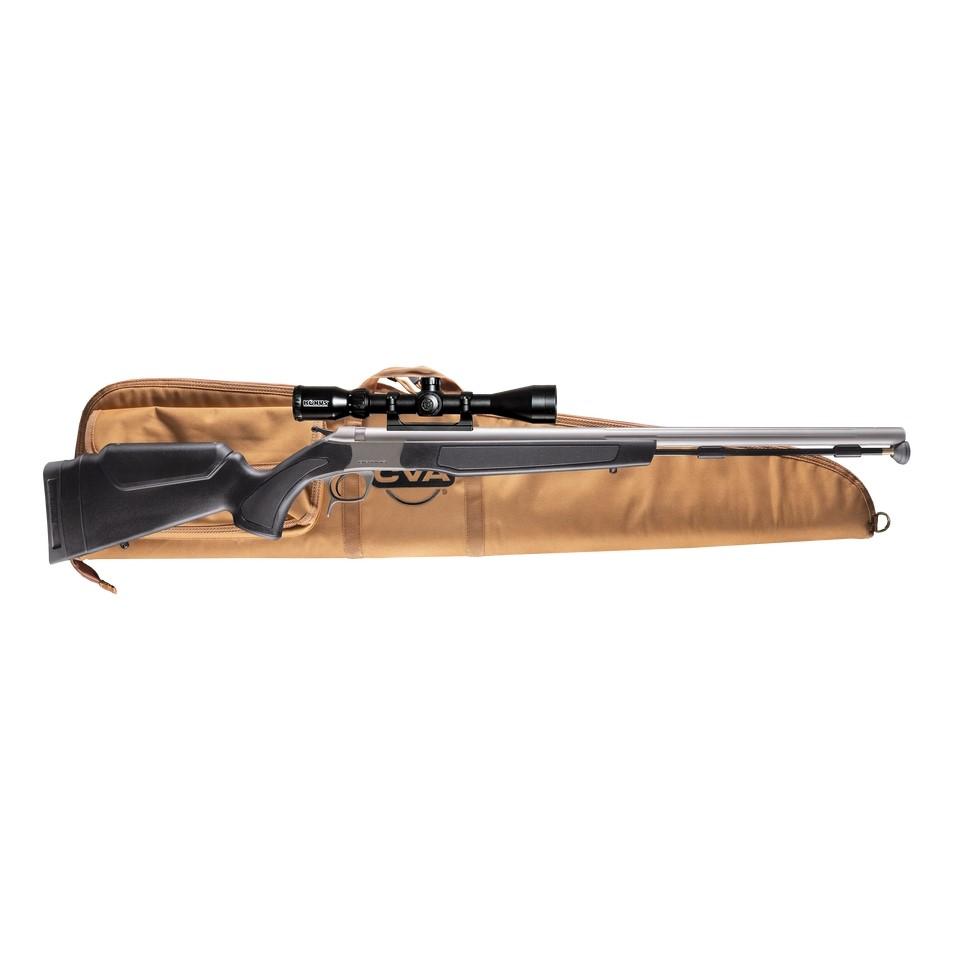 CVA OPTIMA Stainless Steel/Black Muzzleloader Pkg 50 cal - KonusPro 3-9x40 26" Barrel