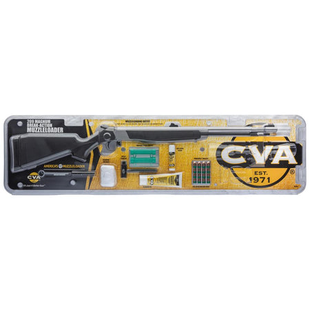 CVA PR2117SVP Wolf V2 50 Cal 209 Primer 24" Matte Stainless Steel Barrel, Drilled & Tapped Stainless Steel Receiver, Fixed Black Synthetic Stock, Williams Fiber Optic Sights