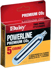 DAISY CO2 CYLINDERS 12-GRAMS 5-CYL/PACK 12-PACKS/CARTON