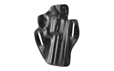 DeSantis Gunhide 002, Speed Scabbard, Belt Holster, 2 Belt Slots, No Tension Screw, Fits 4" Ruger GP100, S&W L Frame, Colt Python, Colt Trooper, Dan Wesson 15/2, 15/2V, 15/2VH, Right Hand, Black Leather 002BA34Z0