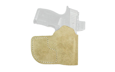 DeSantis Gunhide Suede Nemesis, Pocket Holster, Fits SIG P365/P365 SAS/P365X/P365 with Red Dot Sight, Ambidextrous, Leather Construction, Suede Finish, Natural 226NJ9YZ0