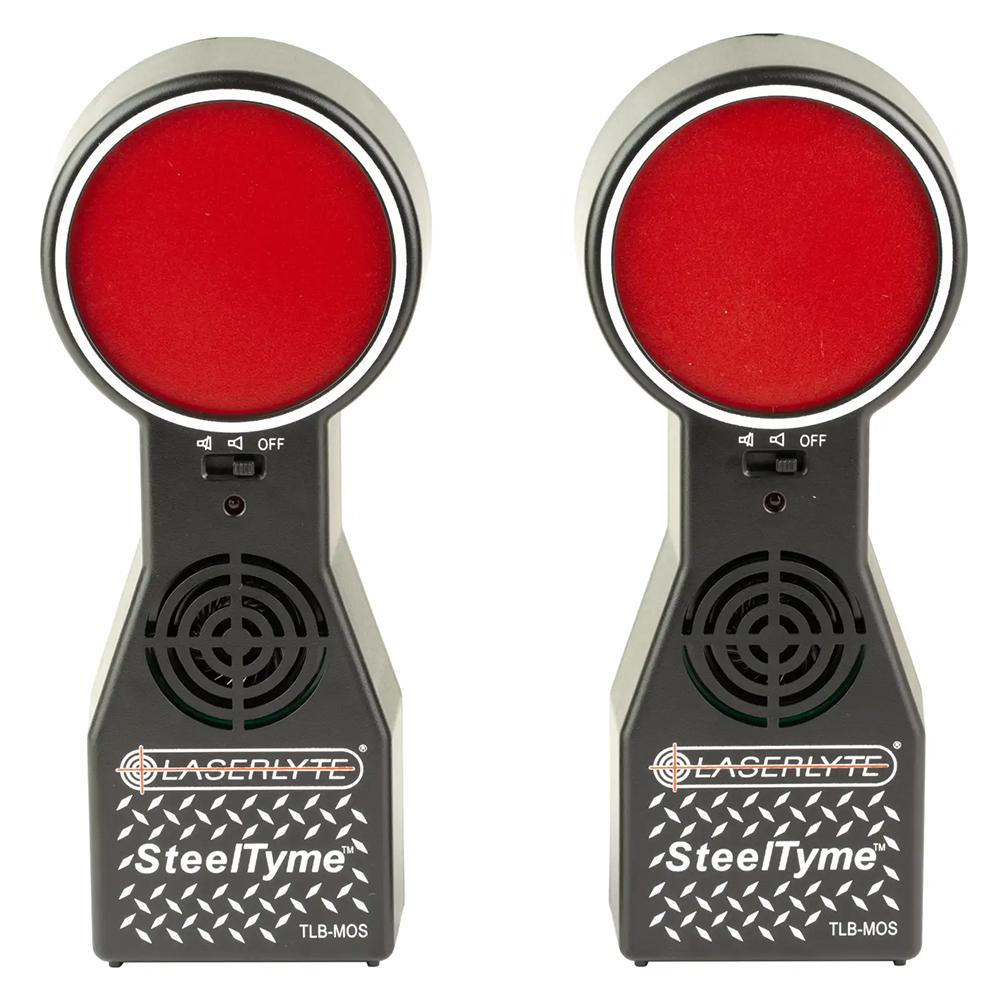 LaserLyte SteelTyme Laser Training Target 2 Pack, Compatible with LaserLyte Training Lasers, Black and Red 1231433