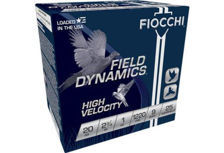 Fiocchi 20 Gauge 20HV9 Field Dynamics High Velocity 2.75" 1oz 9 Shot
