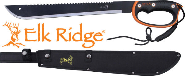 MC ELK RIDGE MACHETE 24" BLADE W/SHEATH D-HANDLE BLACK/SS
