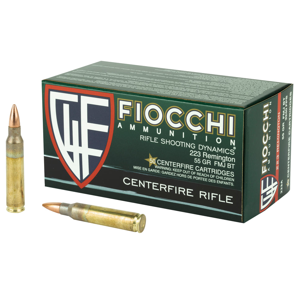 Fiocchi .223 Remington Range Dynamics 55gr FMJ Ammo - 1000 Rounds