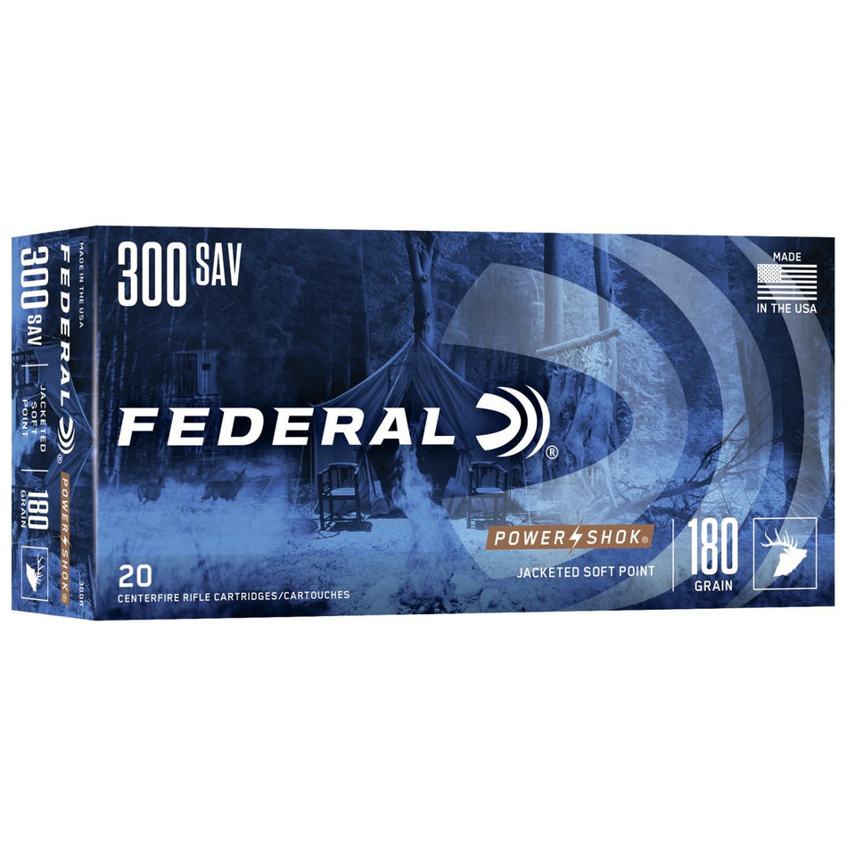 Federal .300 Savage PowerShok 180gr JSP Ammo