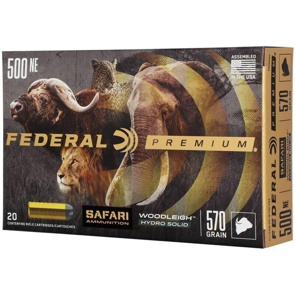 Federal .500 Nitro Express Safari Cape-Shok 570gr Woodleigh Hydro Solid Ammo
