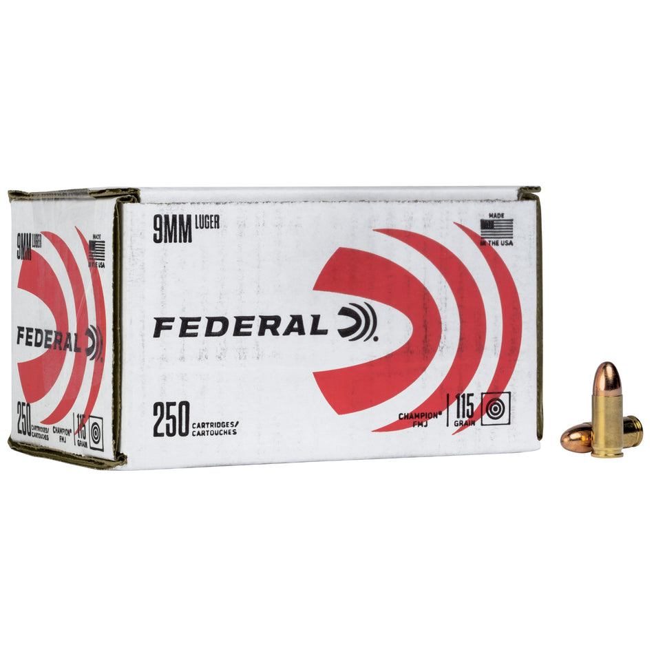 Federal 9mm 115gr FMJ Ammo