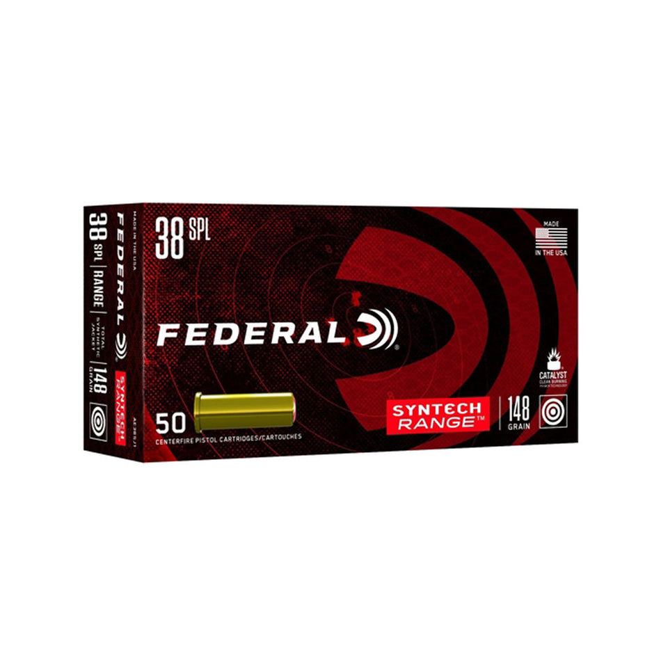 Federal .38 Special Syntech Range 148gr Wadcutter Ammo