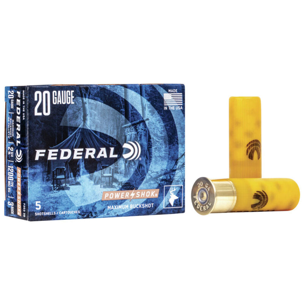Federal Power-Shok Magnum 20 Gauge 2 3/4'' 1 oz #3 Buckshot