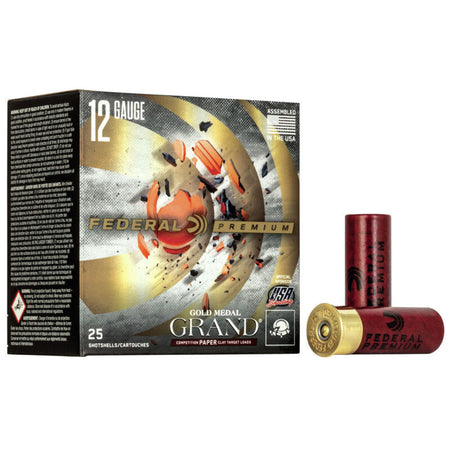 Federal GMT1718 Premium Gold Medal Paper 12 Gauge 2-3/4 1-1/8oz #8 1235 fps