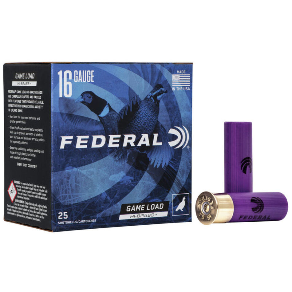 Federal H1637.5 Game-Shok High Brass 16 Gauge 2-3/4 1-1/8oz #7.5 1295 fps
