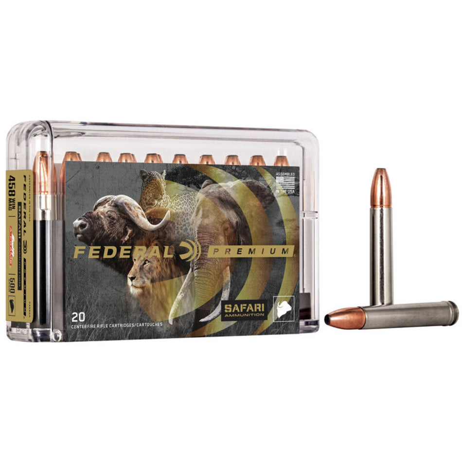 Federal .458 Winchester Mag Safari Swift A-Frame 500gr JSP Ammo