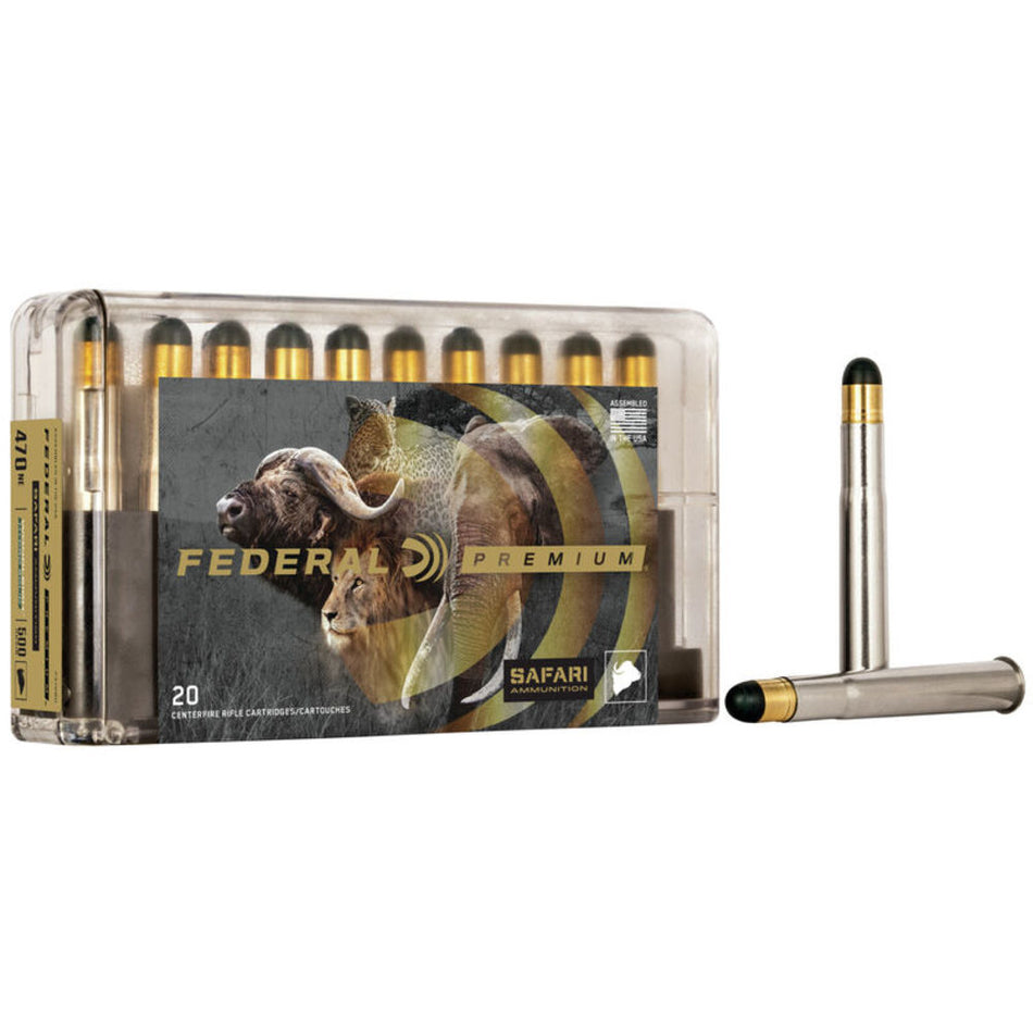 Federal .470 Nitro Express Cape-Shok 500gr CSHP Ammo