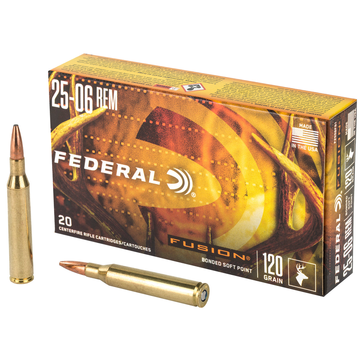 Federal .25-06 Remington Fusion 120gr Bonded SP Ammo