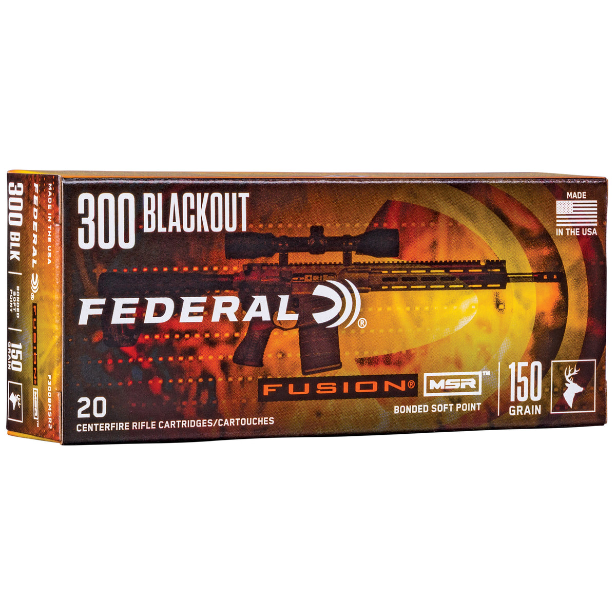 Federal .300 AAC Blackout 150gr MSR Fusion SP Ammo