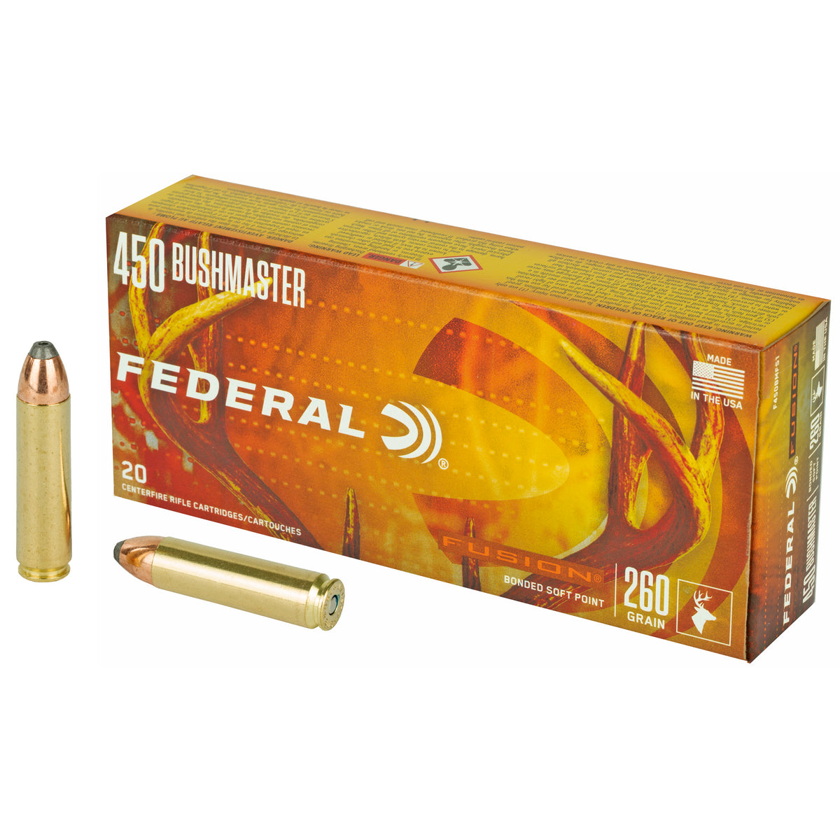 Federal F450BMFS1 Fusion Fusion Soft Point 260 Grain .450 Bushmaster 2200 fps