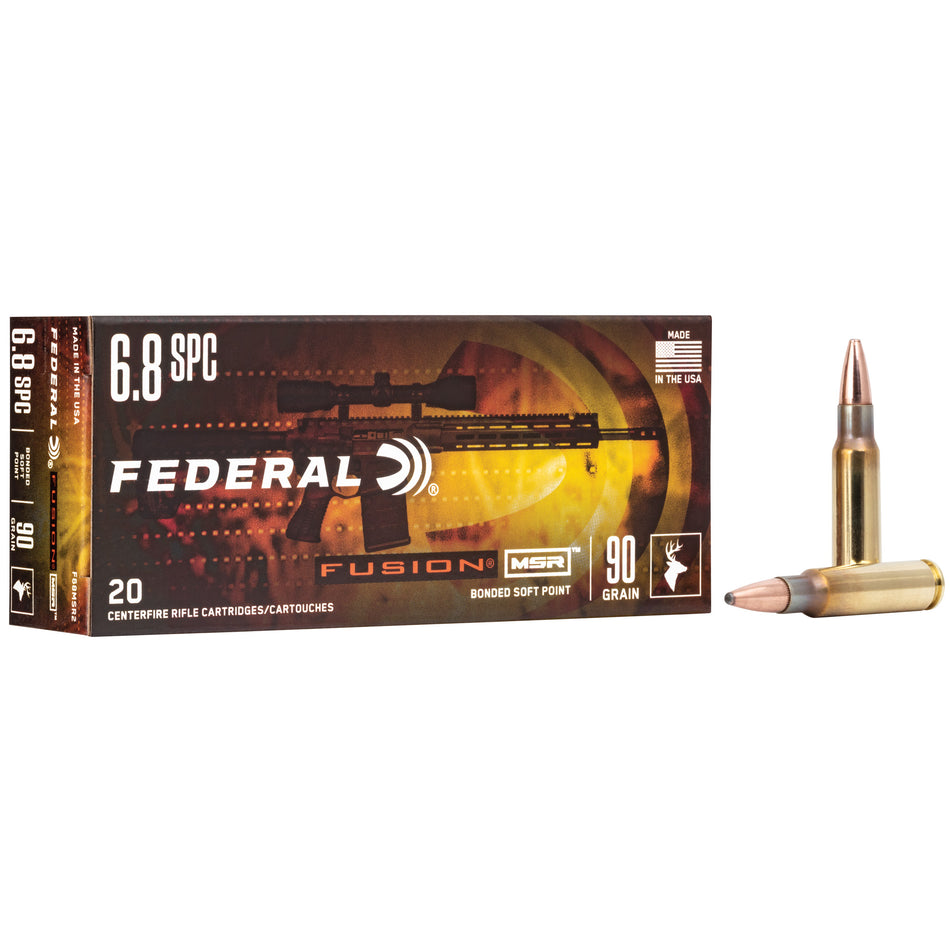 Federal 6.8 Remington SPC Fusion MSR 90gr BSP Ammo