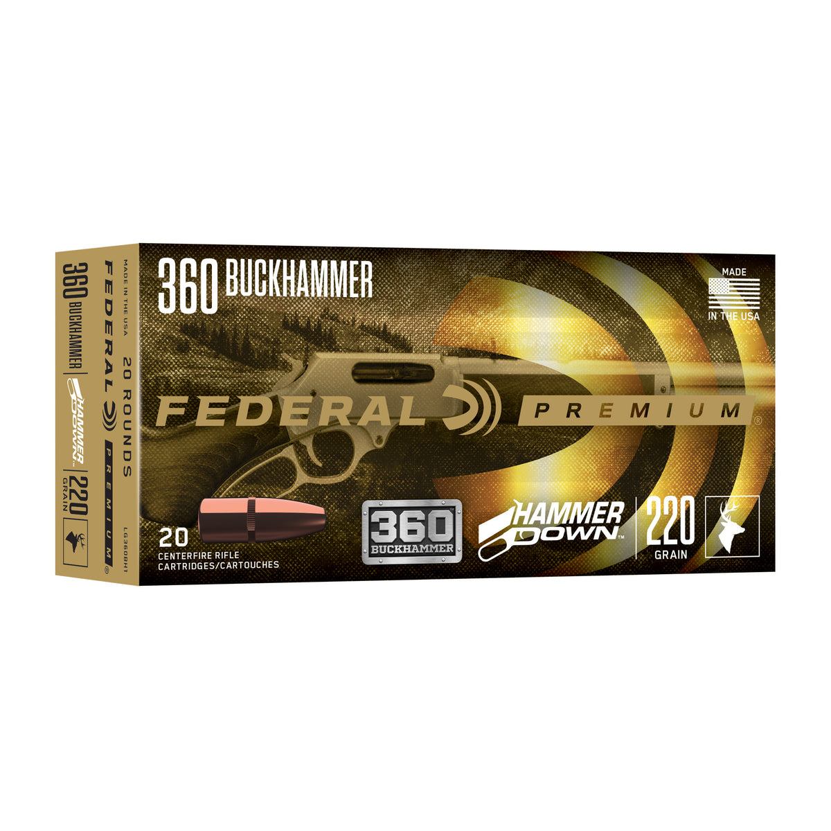 Federal .360 Buckhammer HammerDown 220gr SP Ammo