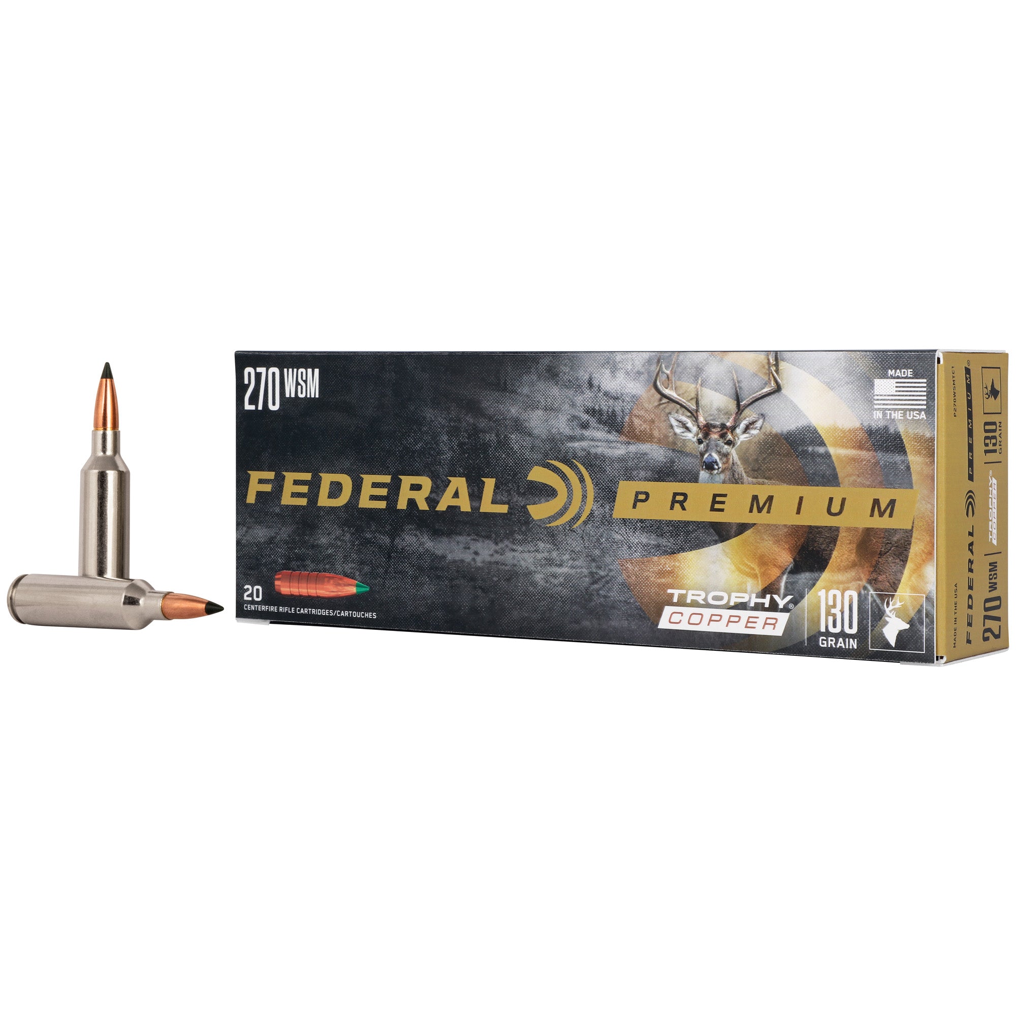 Federal .270 WSM Premier Premium Trophy Copper 130gr PolyTip Ammo