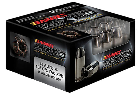 Barnes .45 ACP/Auto TAC-XPD +P 185gr CSHP Ammo