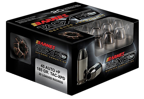 Barnes .45 ACP/Auto TAC-XPD +P 185gr CSHP Ammo