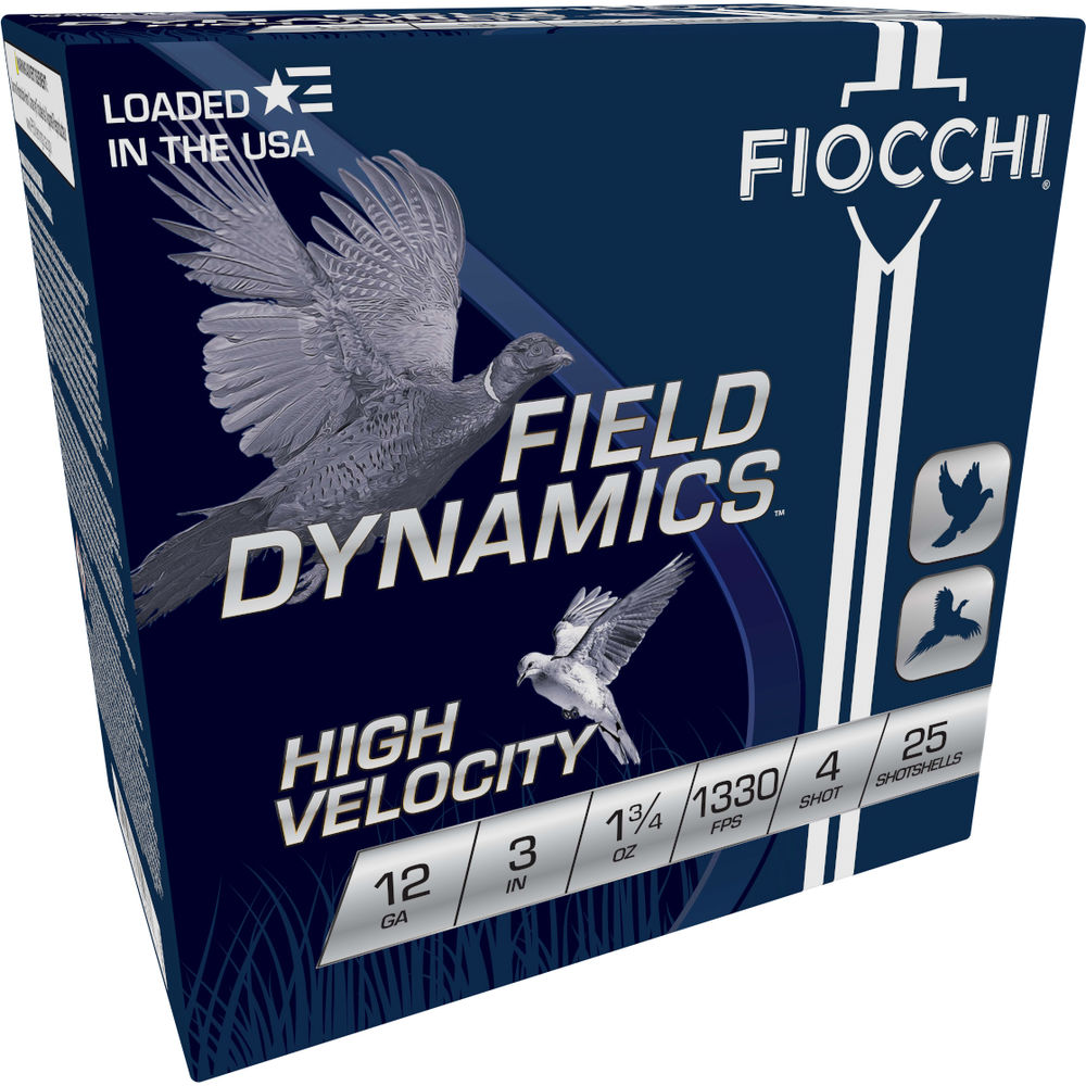 Fiocchi Field Dynamics High Velocity 12 Gauge 3" 1 3/4 oz #4 Shot