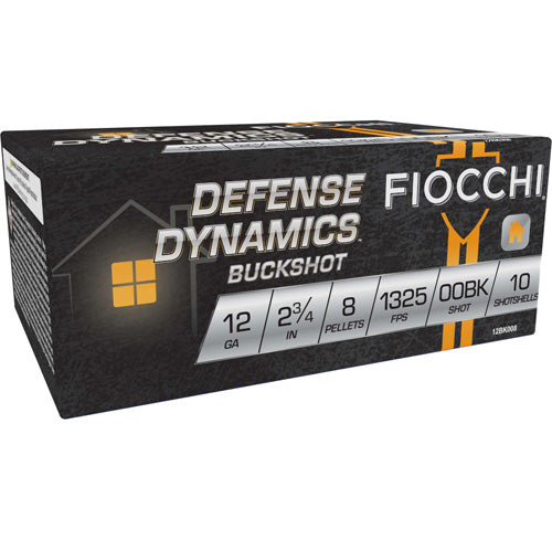 Fiocchi Defense Dynamics 8 Pellets 12 Gauge 2.75 in 1 oz 00 Buck