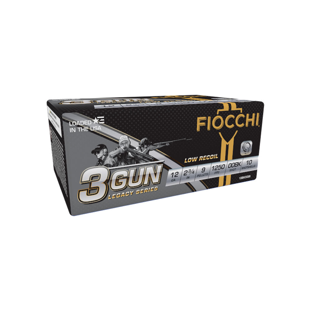 Fiocchi 3-Gun Match Legacy Series Low Recoil 9 Pellets 12 Gauge 2.75 in 1-1/8 oz 00 Buck