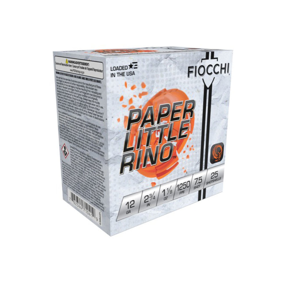 Fiocchi Paper Little Rino Extrema 12 Gauge 2 3/4" 1 1/8 oz #7.5 Shot