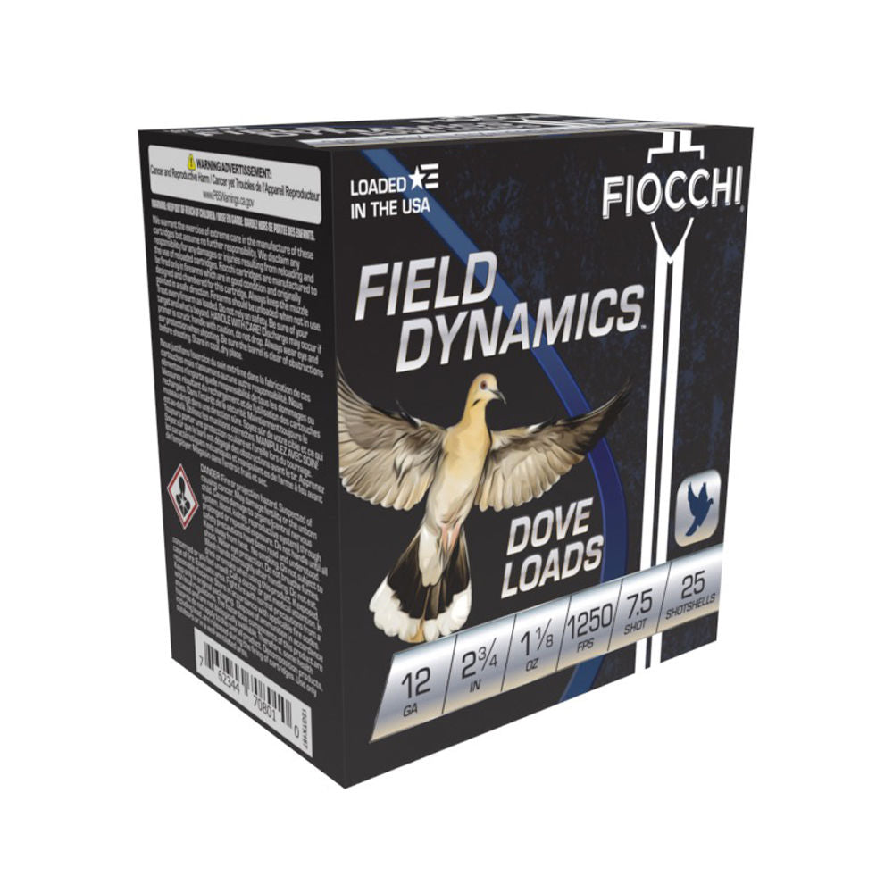 Fiocchi Field Dynamics Dove & Quail 12 Gauge 2.75 in 1-1/8 oz #7.5