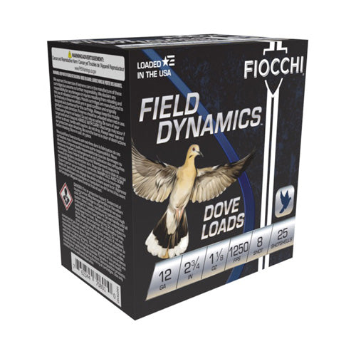 Fiocchi Field Dynamics Dove & Quail 12 Gauge 2 3/4" 1 1/8 oz #8 Shot