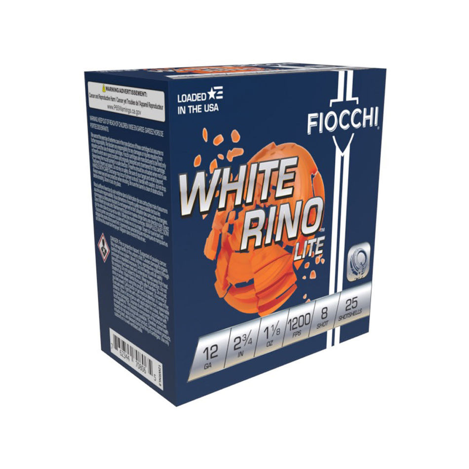 Fiocchi Exacta Target White Rino Lite #8 12 Gauge 1-1/8 oz 2.75 in