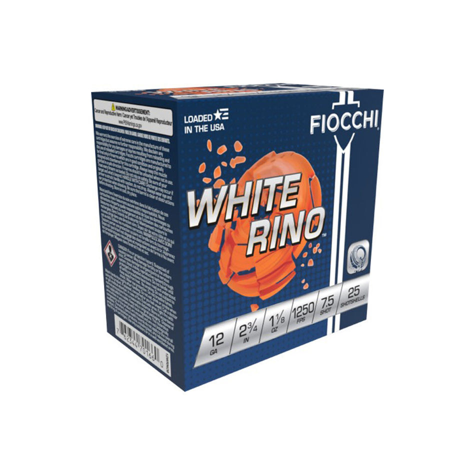 Fiocchi White Rino 12 Gauge 2 3/4'' 1 1/8 oz #7.5 Shot