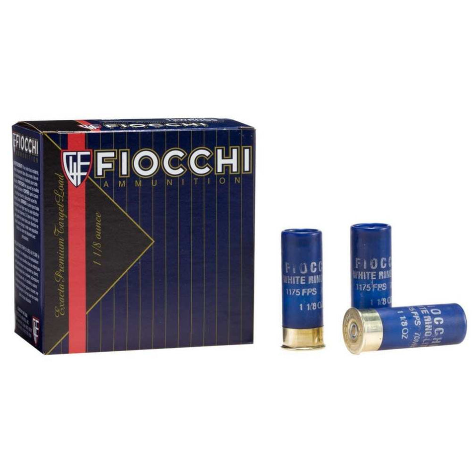 Fiocchi Exacta Target White Rino 12 Gauge 2 3/4" 1 1/8 oz #8 Shoot