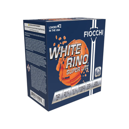 Fiocchi White Rino Super Light 12 Gauge 2 3/4" 1 1/8 oz #7.5 Shot