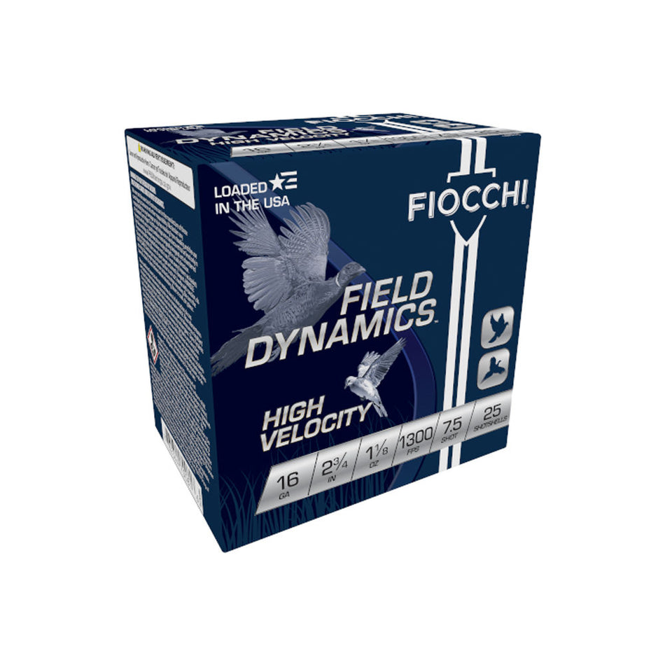 Fiocchi Field Dynamics High Velocity 16 Gauge 2 3/4'' 1 1/8 oz #7.5 Shot