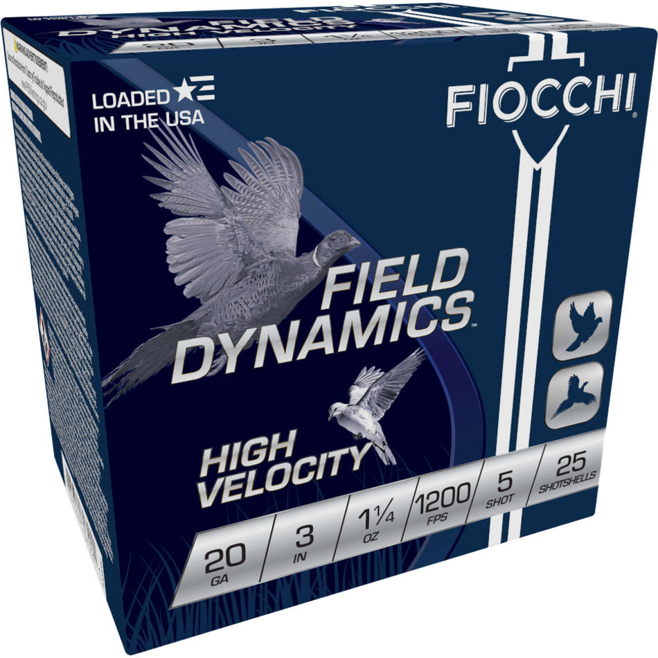 Fiocchi Field Dynamics High Velocity Upland Game Load 20 Gauge 3 in 1-1/4 oz #5